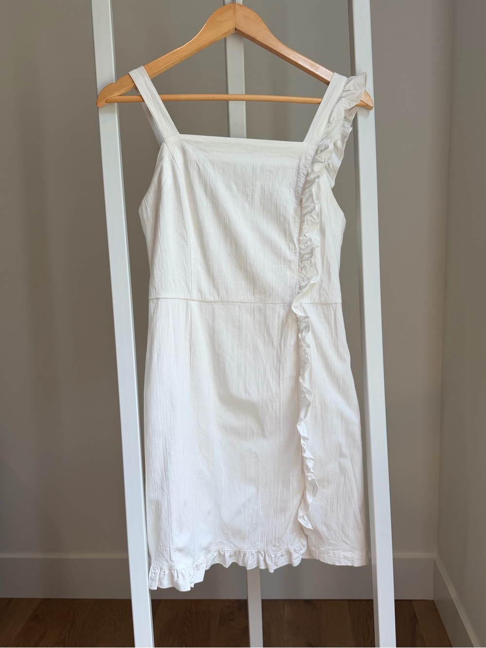 ModCloth White Ruffle Strap Dress